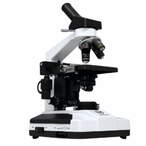 OPXICA Advance Monocular Microscope AMM-124 with mechanical stage, achromatic objectives, LED illumination, and precision focusing for laboratory and educational applications.