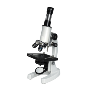 Advance Student Microscope ASM-114 monocular compound microscope with achromatic objectives and mirror illumination for biology laboratory studies.
