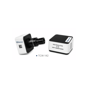 Digital Microscope Camera TCM-142 featuring Sony CMOS sensor, USB 3.0 connectivity, 4K Ultra HD imaging, and C-Mount compatibility for microscopy applications.