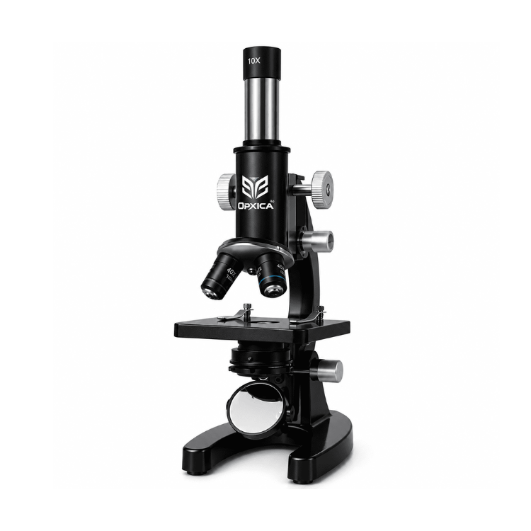 Junior Student Microscope JSM-115 with 100X magnification, LED illumination, achromatic objectives, and durable metal construction for educational laboratories.
