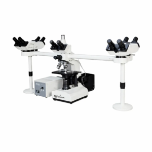Penta Head Microscope PHM-111 with five-head viewing system for simultaneous specimen observation in medical colleges, pathology laboratories, universities, and teaching institutions.
