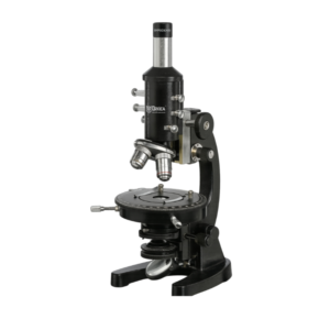 Polarizing Monocular Microscope POLM-134 with rotatable stage and Bertrand lens for geological, mineralogical, and crystal analysis applications.