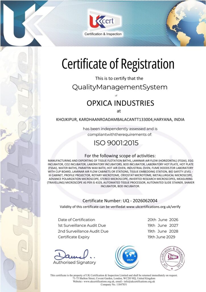 Opxica Industries - Certificate of Registration (Quality Management System)