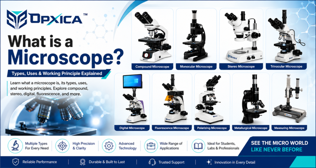What is a Microscope: Type, Uses & Working Principle Explained - Opxica