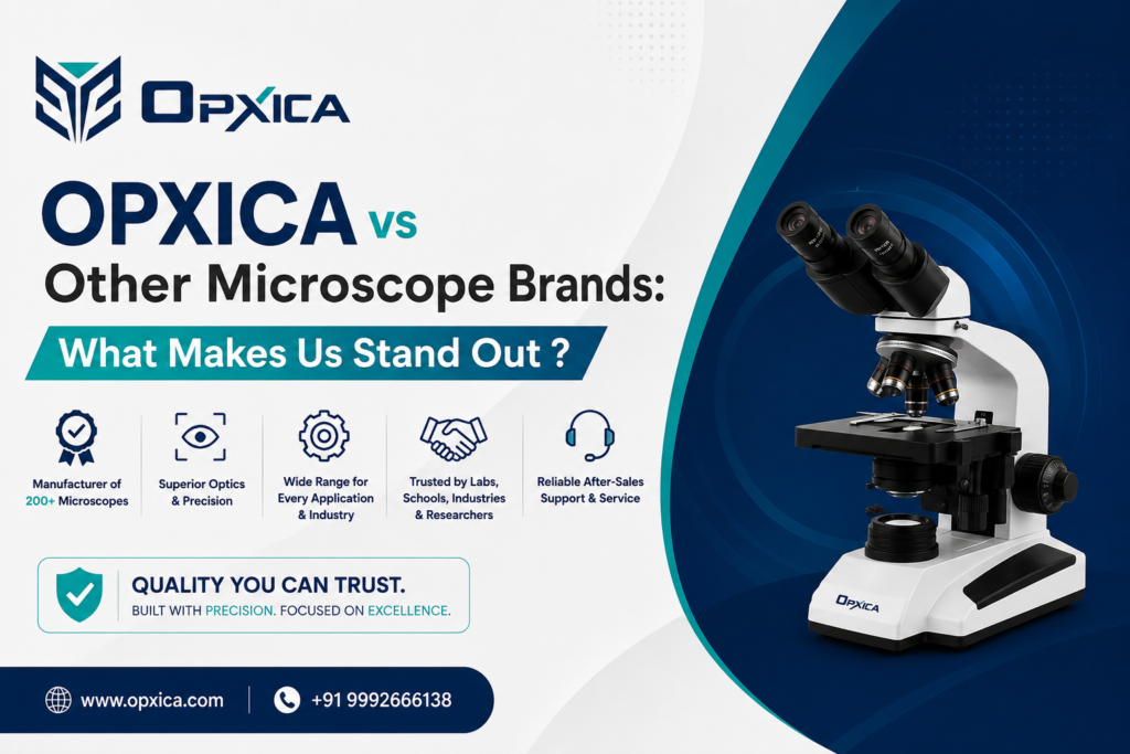 OPXICA vs other microscope brands comparison highlighting quality, precision and laboratory microscope performance