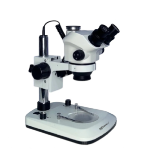 SZTM-131 Trinocular Stereo Zoom Microscope with 7x–50x Magnification, Greenough Optical System, Dual LED Illumination and Coaxial Fine Focus