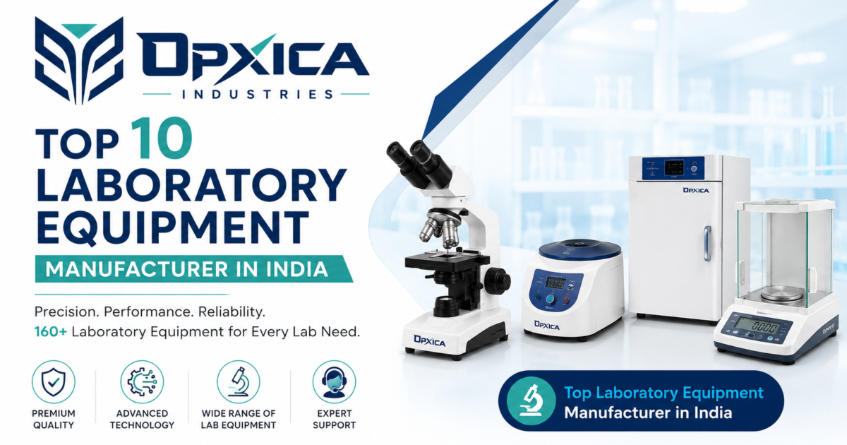 OPXICA Industries - Top 10 Laboratory Equipment Manufacturer in India offering 160+ laboratory equipment including microscopes, analytical instruments, balances, incubators, autoclaves, and scientific laboratory equipment.