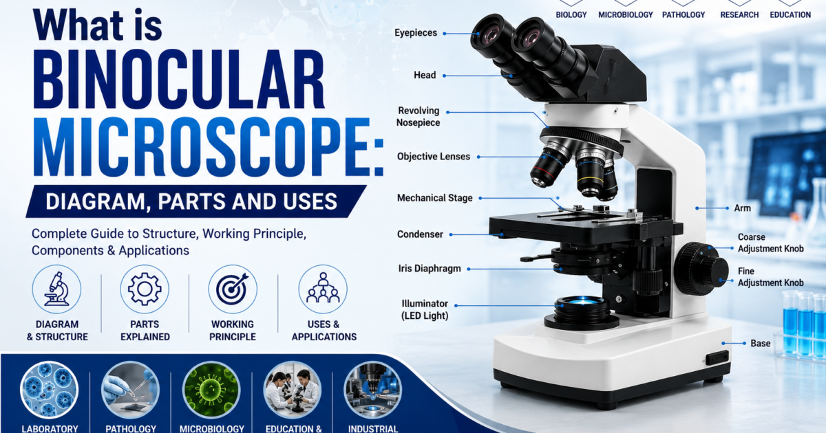 what is binocular microscope: Diagram, Parts and Uses